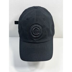 Chicago Cubs MLB All Blackout Blacked Out Logo Adjustable Fan Favorite